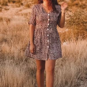 Cheetah Print Dress with Pockets